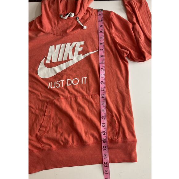 Nike Hoodie Orange Lightweight Medium Just Do It Junior Women’s Hoodie - Picture 4 of 7